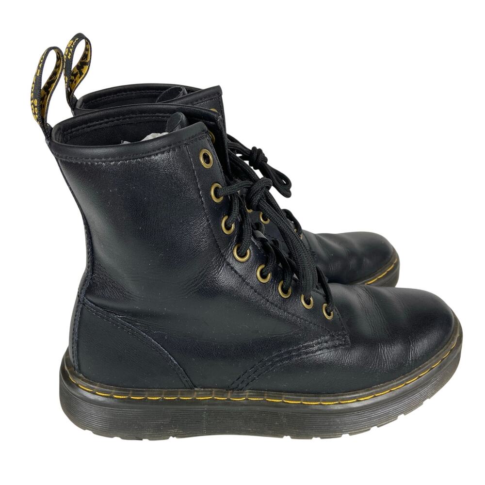 Dr Martens Zabala Black Leather Lace Up Combat Boots Women's Size 7